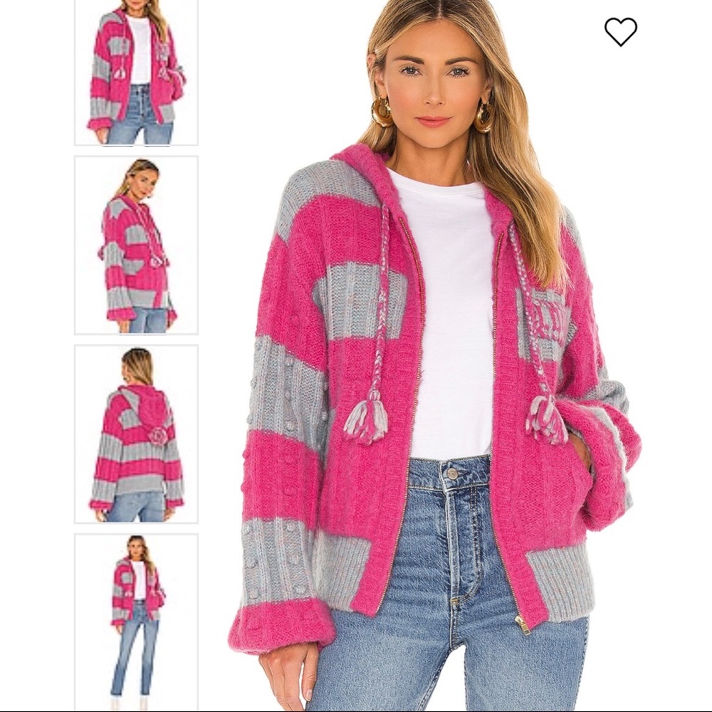 LoveShackFancy Tirzah Zip Up Hoodie